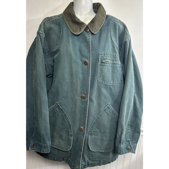 Vintage LL Bean Barn/Chore Coat - Primaloft Liner - Made In USA - Women L Green - Picture 2 of 16